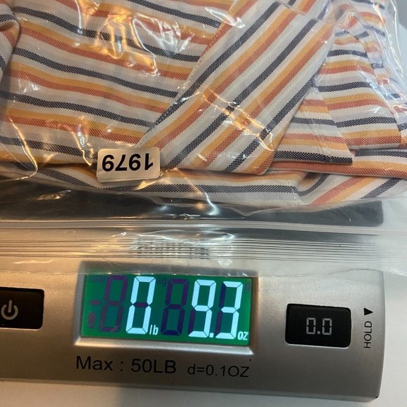 Barbour Men L Button Down Shirt Orange Vertical Stripe Long Sleeve Collared - Picture 10 of 10